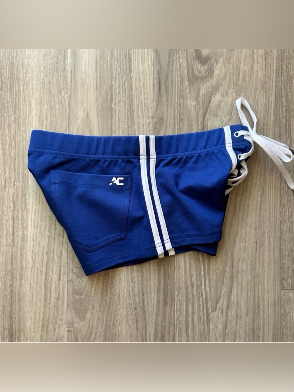 Andrew Christian | 3" Stretch Football Shorts in Royal Blue (Small) - Picture 7 of 16